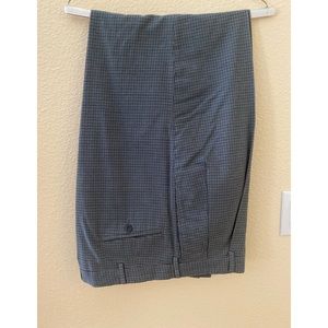 Gray on Black Fine Plaid Slacks